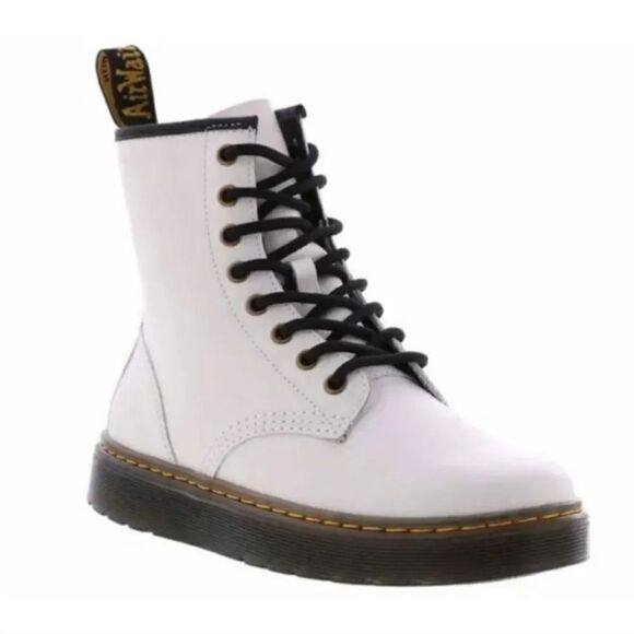 NEW Dr. Martens Zavala T Lamper Combat Boot in White Leather Unisex M 10/W 11 - Picture 15 of 16
